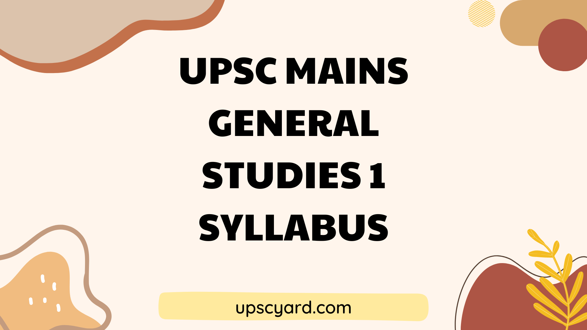 GS 1 Syllabus